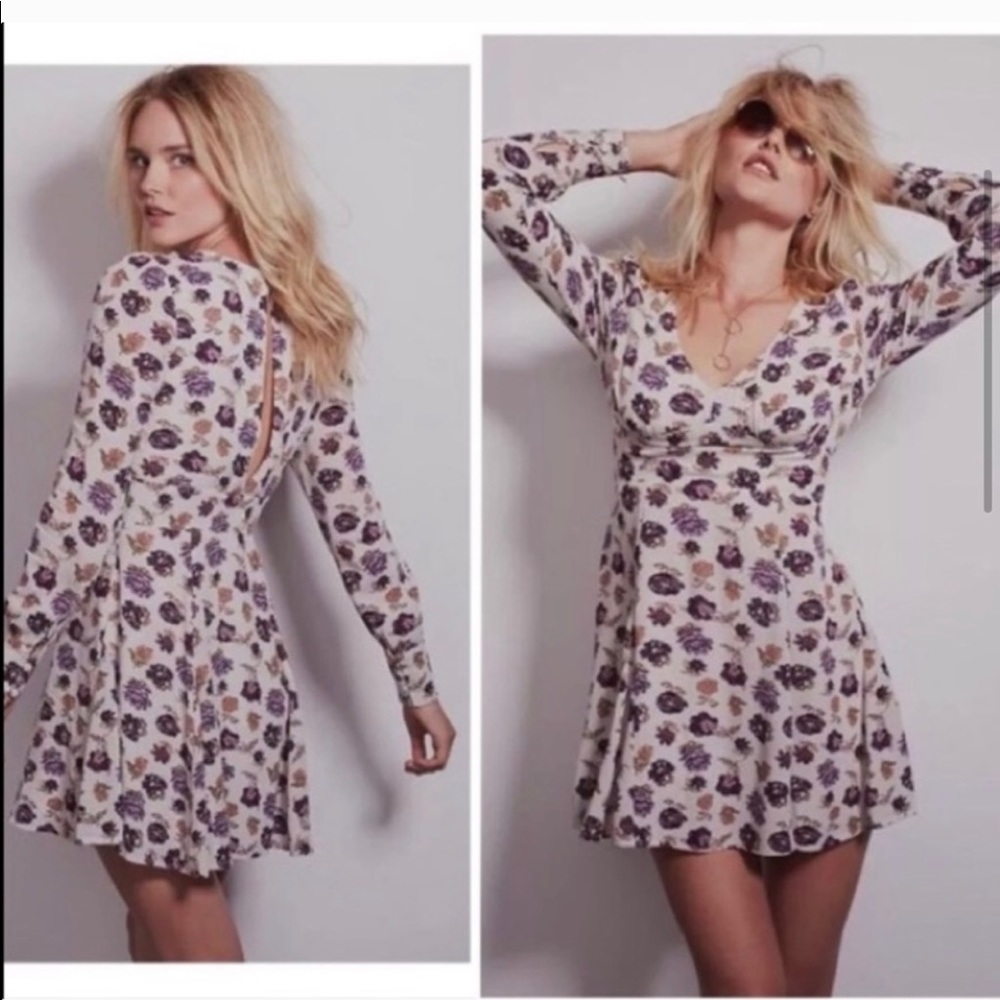 FREE PEOPLE purple floral dress